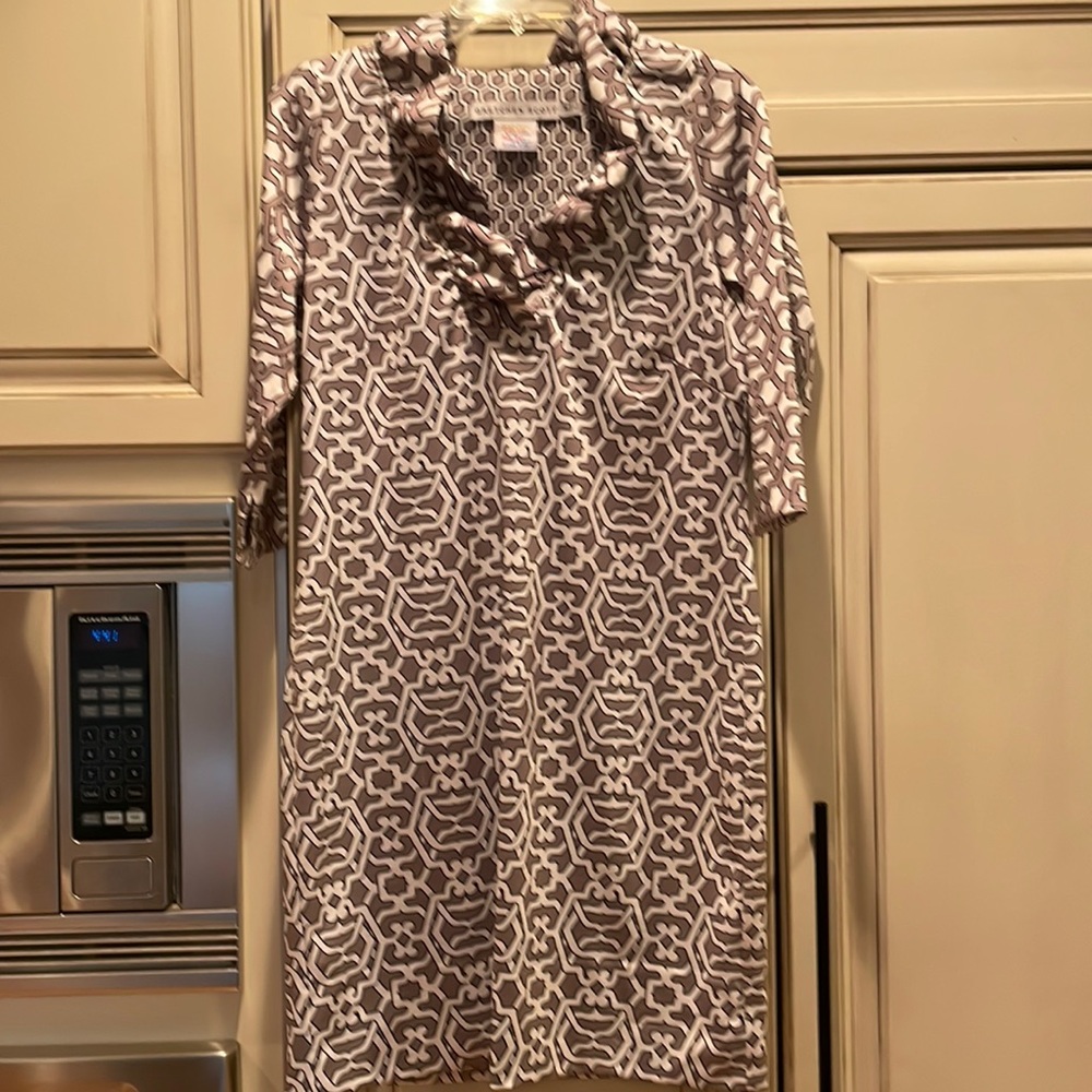 Gretchen Scott size medium grey white dress